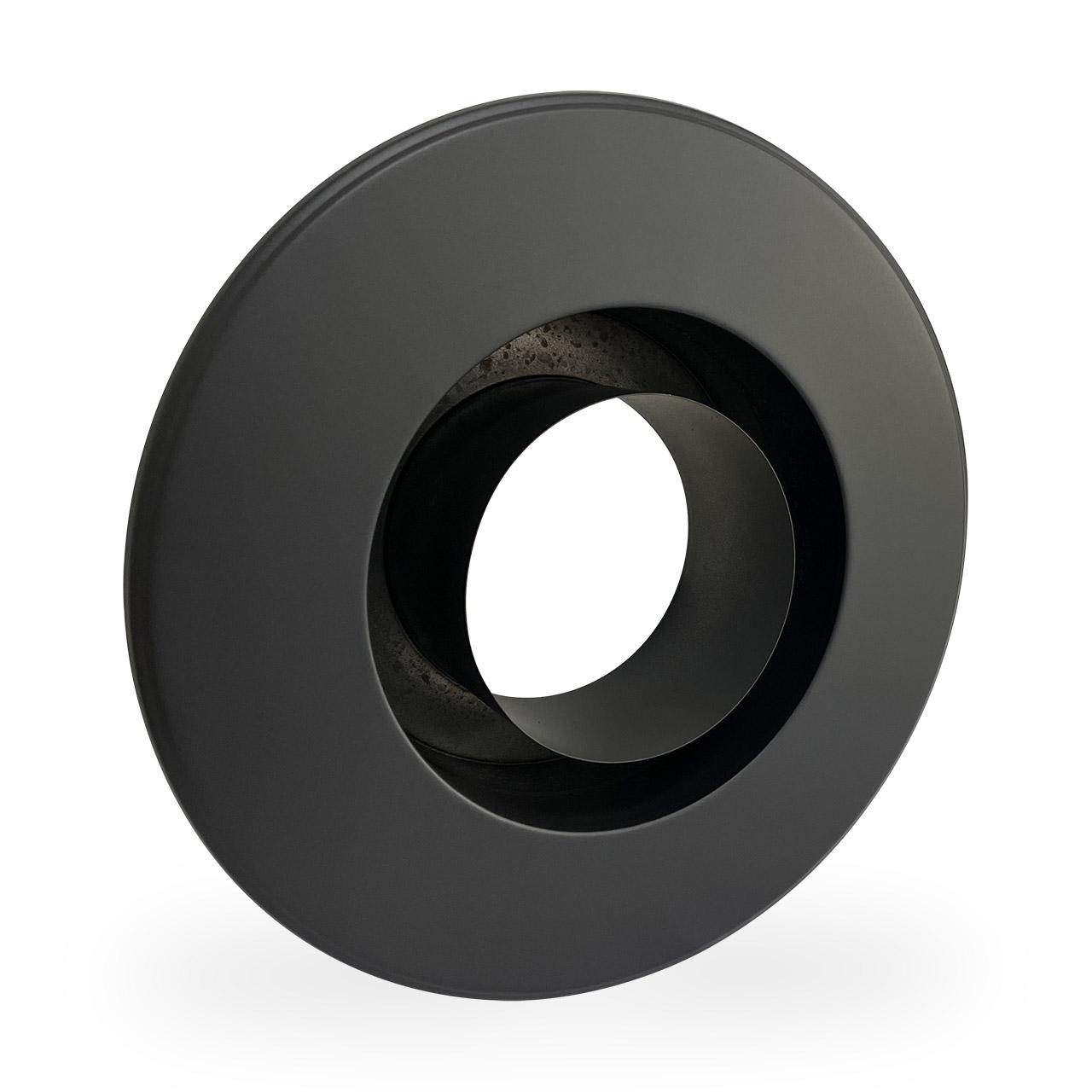 Doppelwandiges Ofenrohr Wandfutter mit Rosette DN 120 mm Schwarz