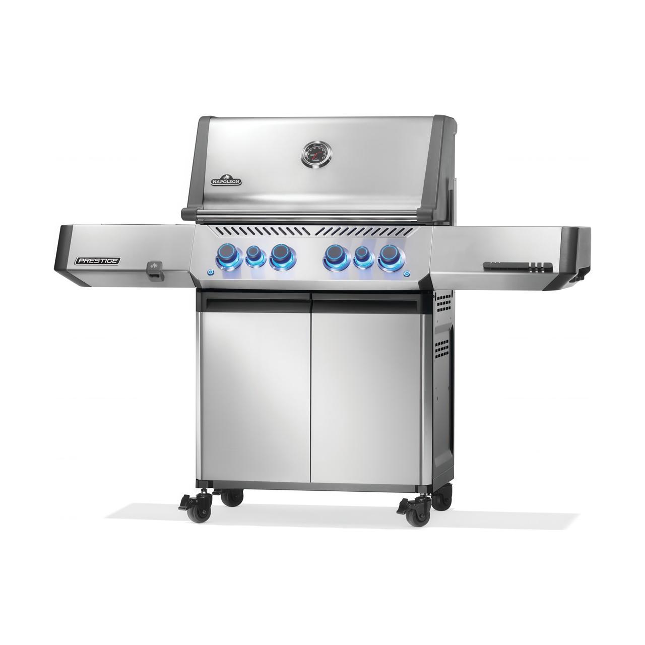 Gasgrill Napoleon Prestige 500 Edelstahl mit SIZZLE ZONE und Heckbrenner (2026) Bundle inkl. 2 Unterschränke