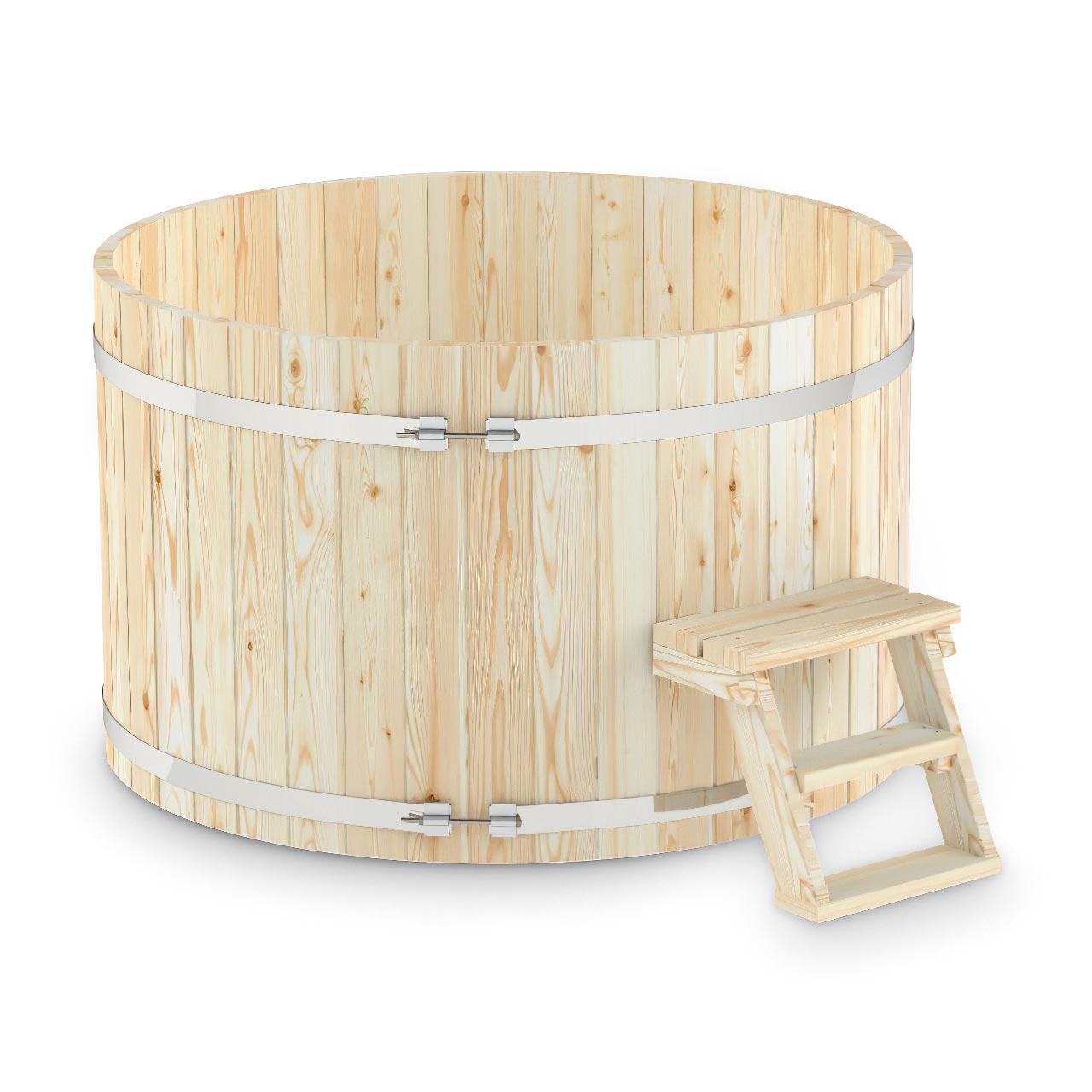 Hot Tub AA-Kaminwelt Badefass ohne Ofen - Durchmesser: 2,2m - Holz: Fichte