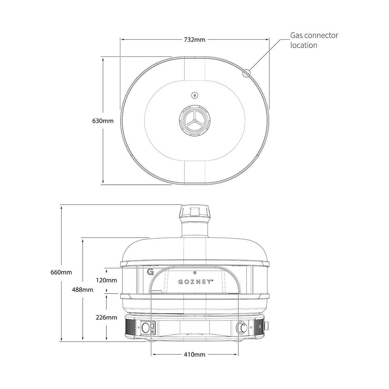Ausstellungsstück - Pizzaofen Gozney Dome Off Black Dual-Fuel Bundle inkl. Gestell & Dampfinjektor (kein Versand)
