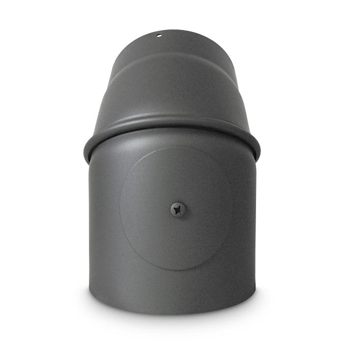 Ofenrohr Bogen DN 150 mm 0-45 Grad mit Tür Gussgrau
