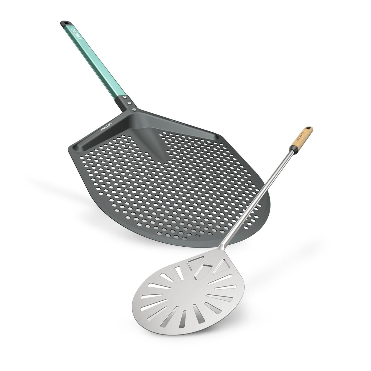Pizzaofen-Zubehör Pizzaheber-Set mit Pro Pizzaschieber & Balance Wendeheber, Large