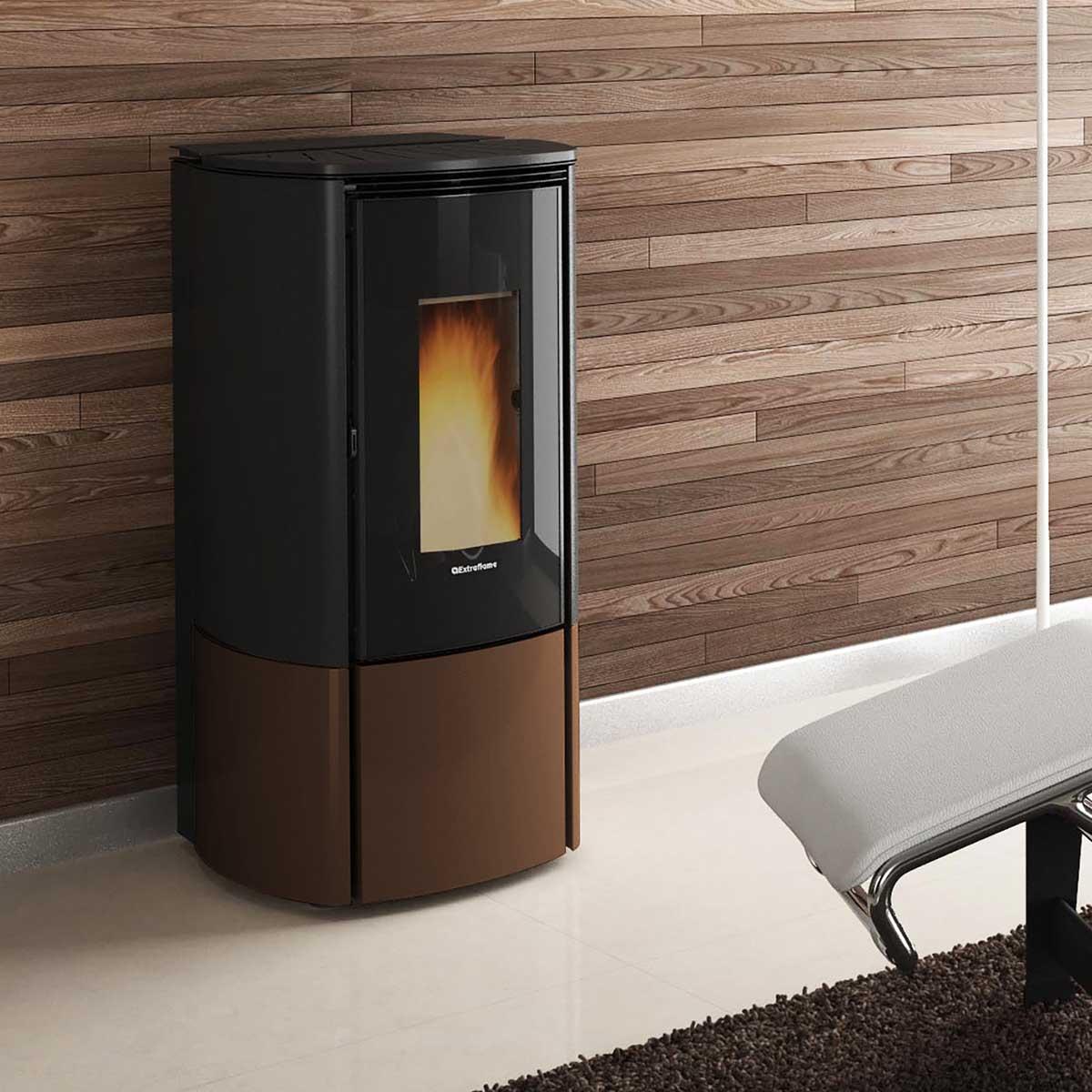 Pelletofen Extraflame Evolution Line Katia 11 mit 11 kW - Verkleidung: bronze