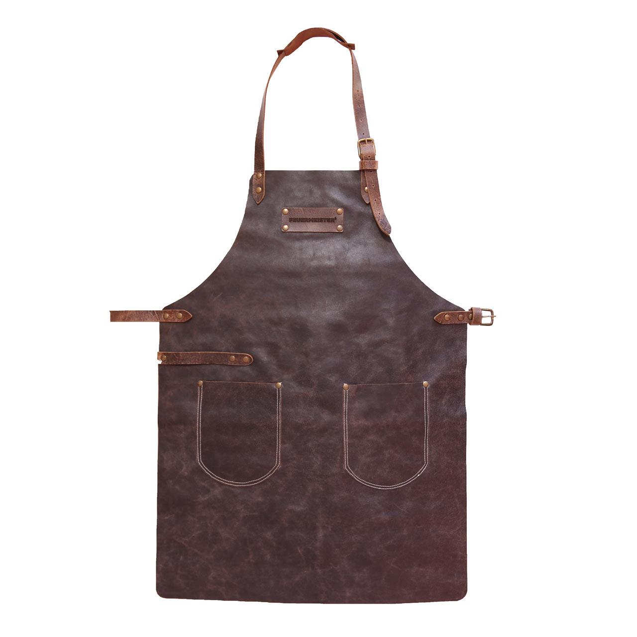 Feuermeister Premium Lederschürze Braun - Ausführung: Gr. 1 (Länge:85cm Breite:60cm)
