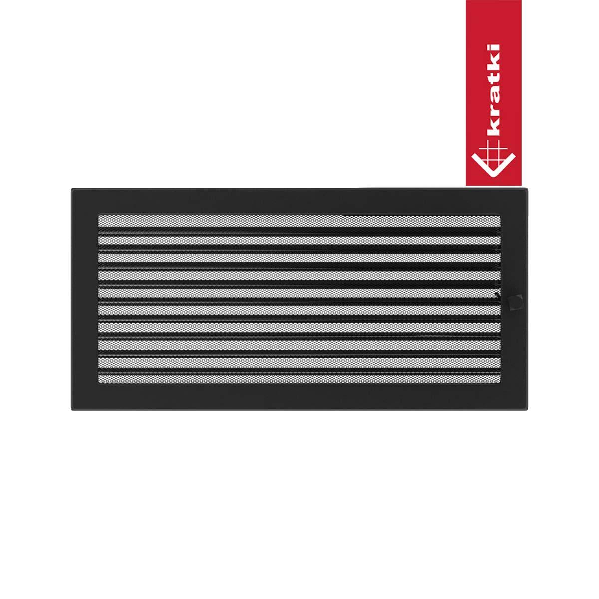 Kratki Warmluftgitter rechteckig - Größe: 22 x 45 cm - Farbe: schwarz