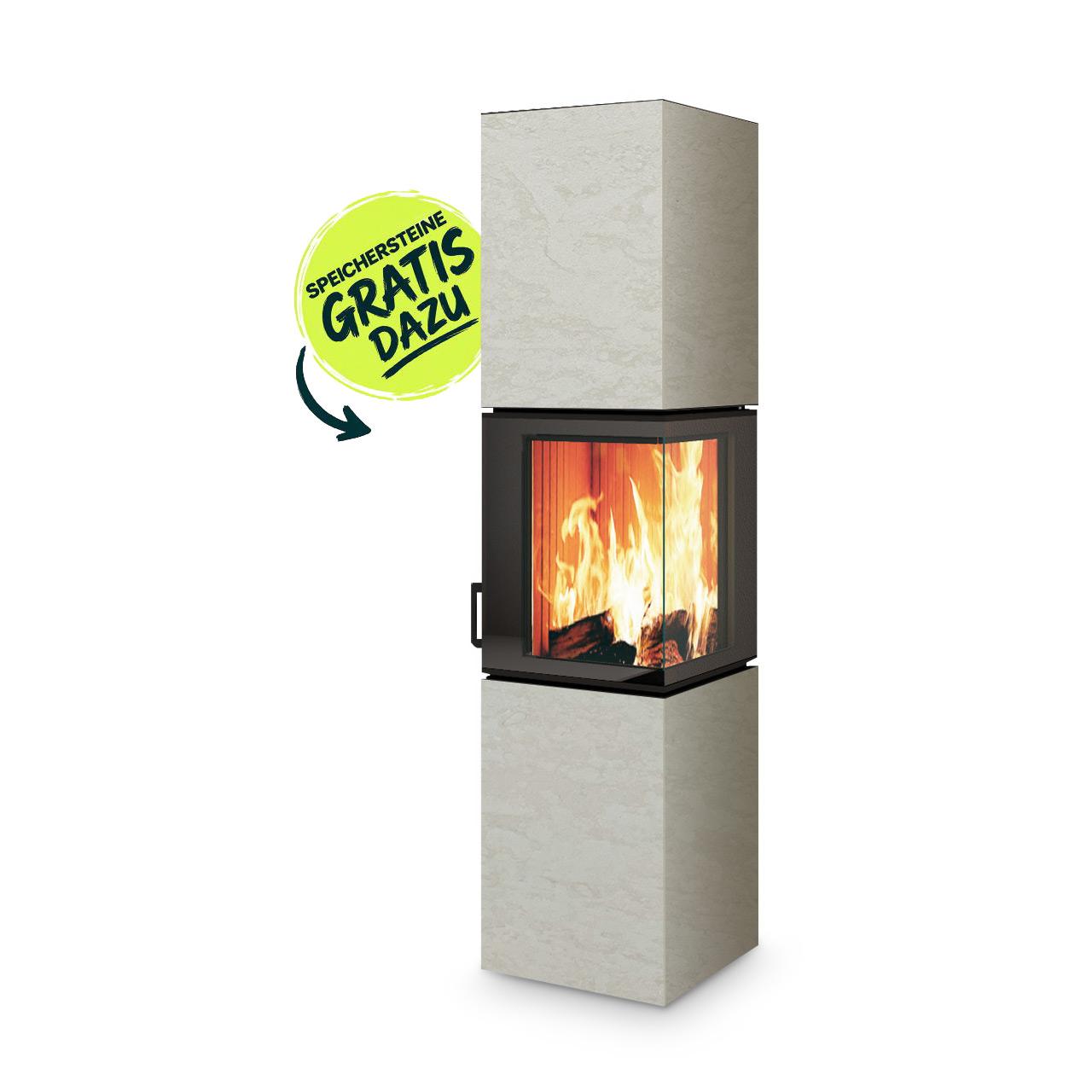 Speicherofen Monolith K20XL Beige Varese natura 5 kW, Sondermodell mit DIBt Zulassung & Wärmespeicher
