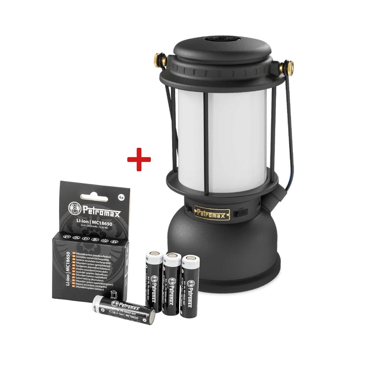 Petromax Bundle LED Laterne LM500 Schwarz inkl. Akku