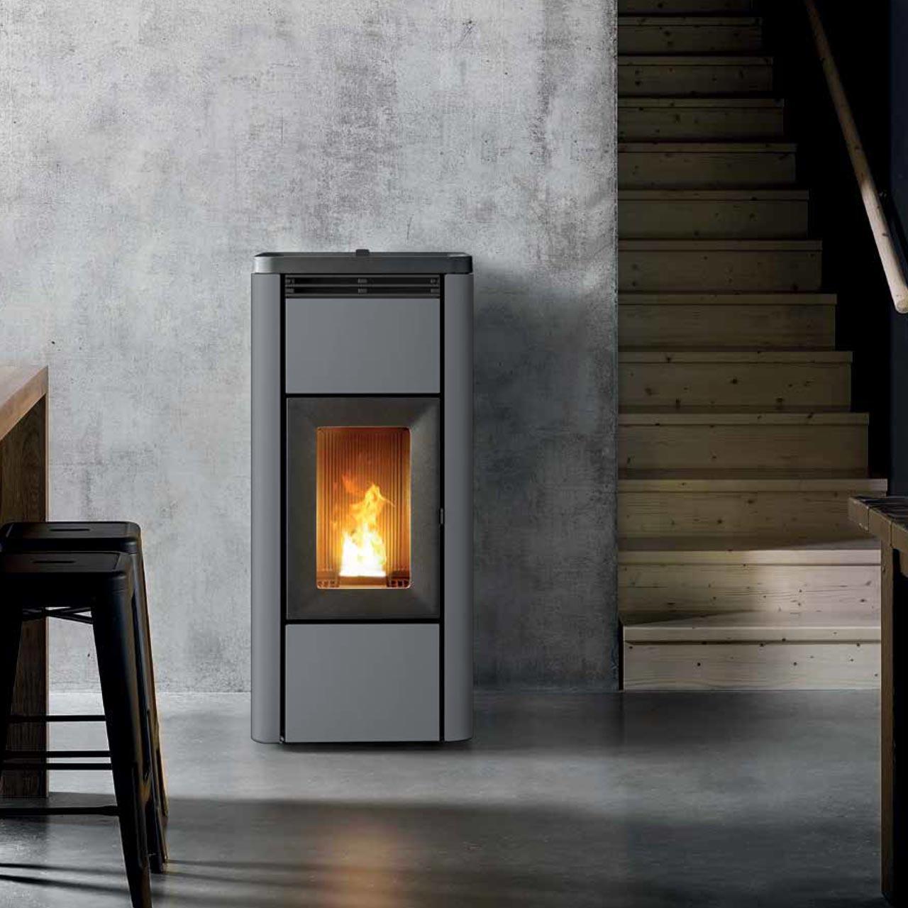 Pelletofen MCZ Mida Air 6 R 5S Wi-Fi 6,2 kW - Ausführung: 313 Silver metal