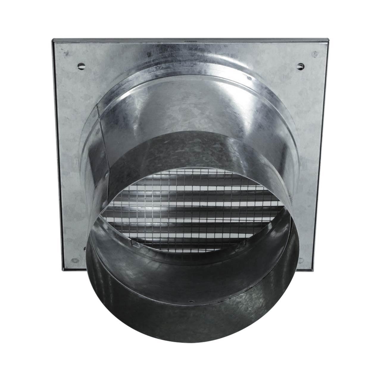CB-Tec Außenluftgitter 2.0 mit Stutzen verzinkt 23x23 cm - Stutzen: 50 mm