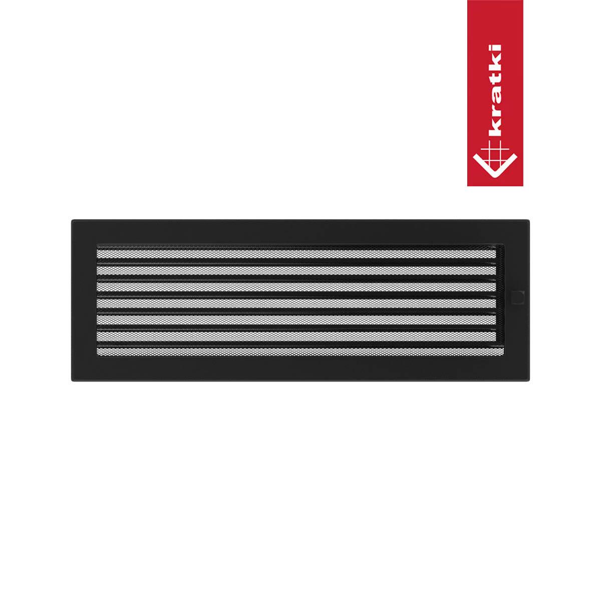 Kratki Warmluftgitter rechteckig - Größe: 17 x 49 cm - Farbe: schwarz