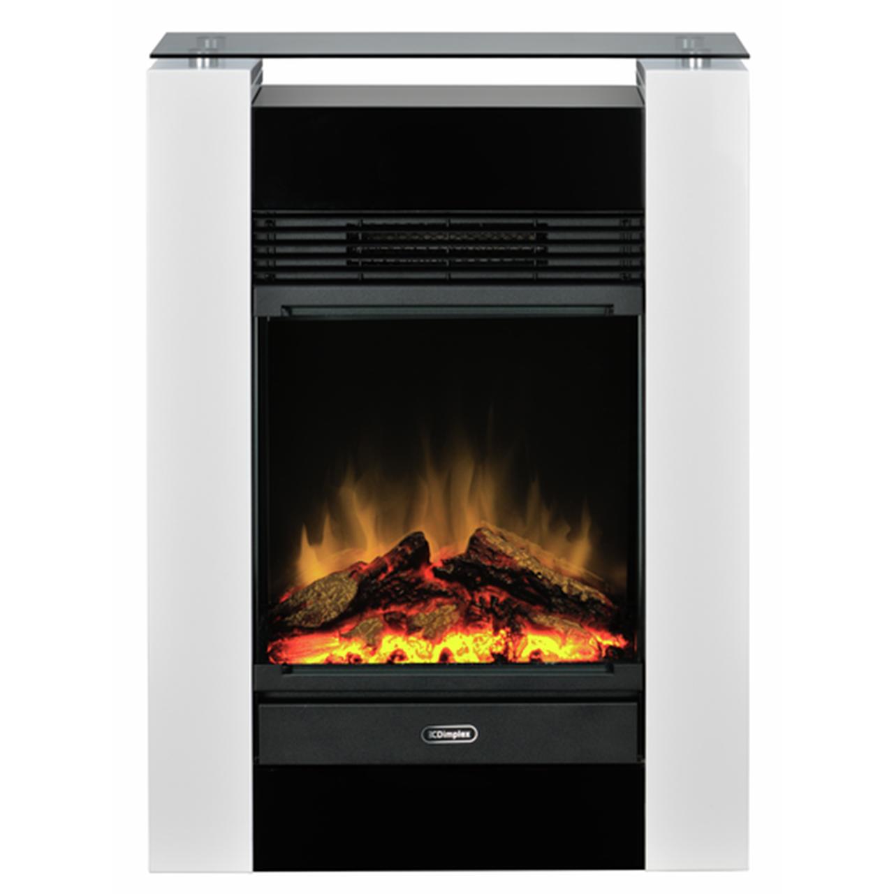 Dimplex Gisella White Elektrokamin - Kompakt, Optiflame Flammen, mit Heizfunktion und Fernbedienung