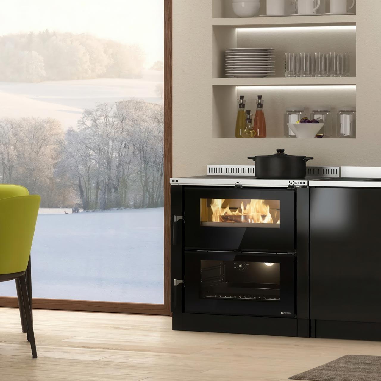 Küchenofen La Nordica Verona XXL.16 mit 7 kW - Ausführung: Stahl Anthrazit Schwarz