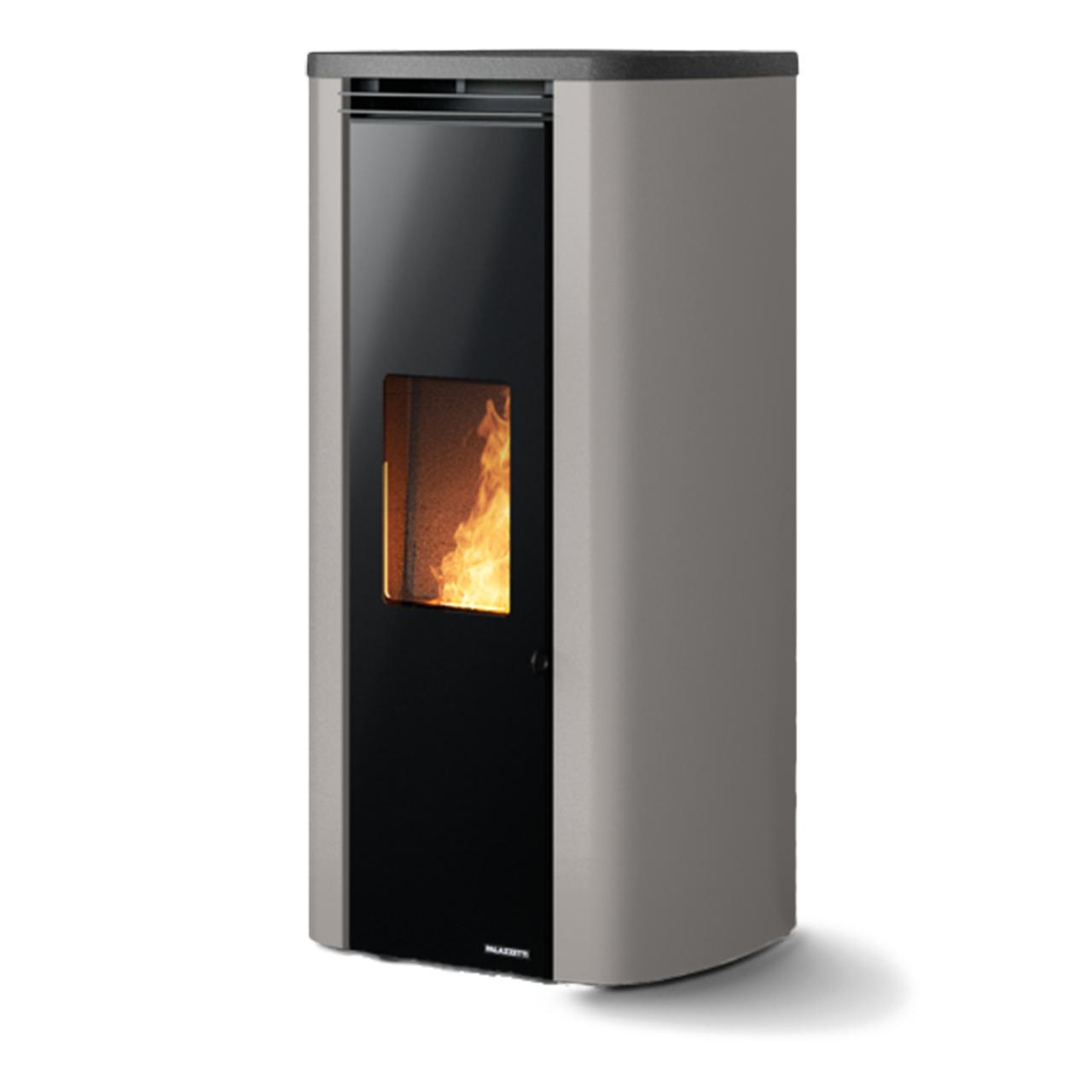 Pelletofen Palazzetti Ecofire Theo TC 6, 6kW - Ausführung: Stahl Taubengrau