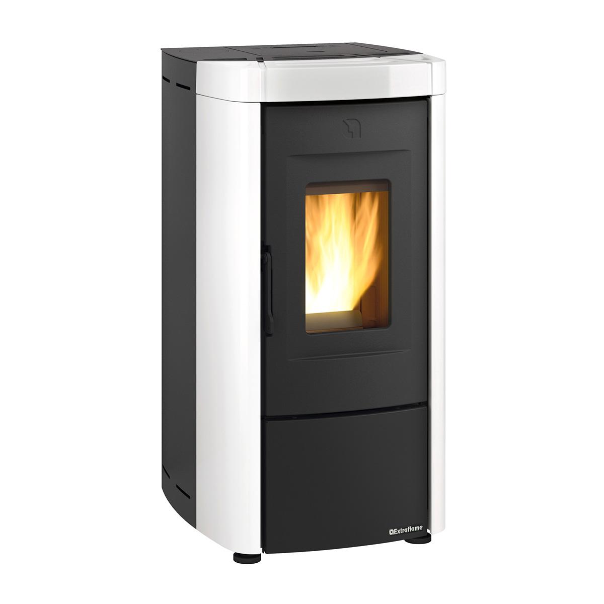 Pelletofen Extraflame Prestige Line Moira Evo mit 7 kW - Verkleidung: weiß