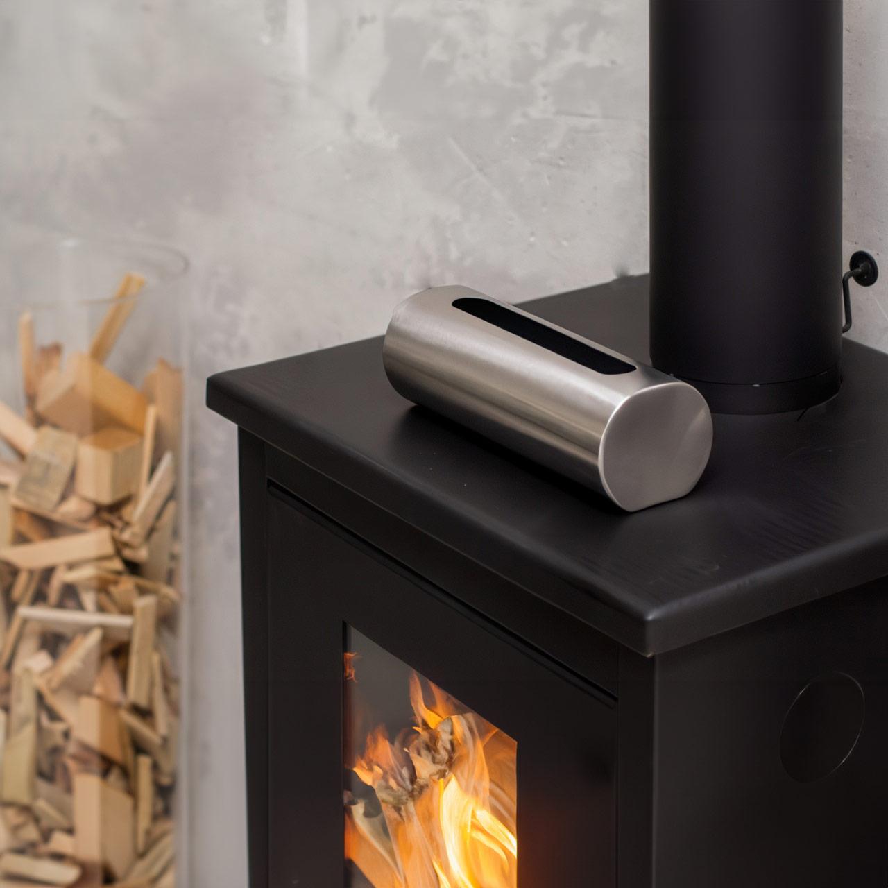 Luftbefeuchter Kamin Edelstahl-Aufstellverdunster im Röhren-Design 400 ml