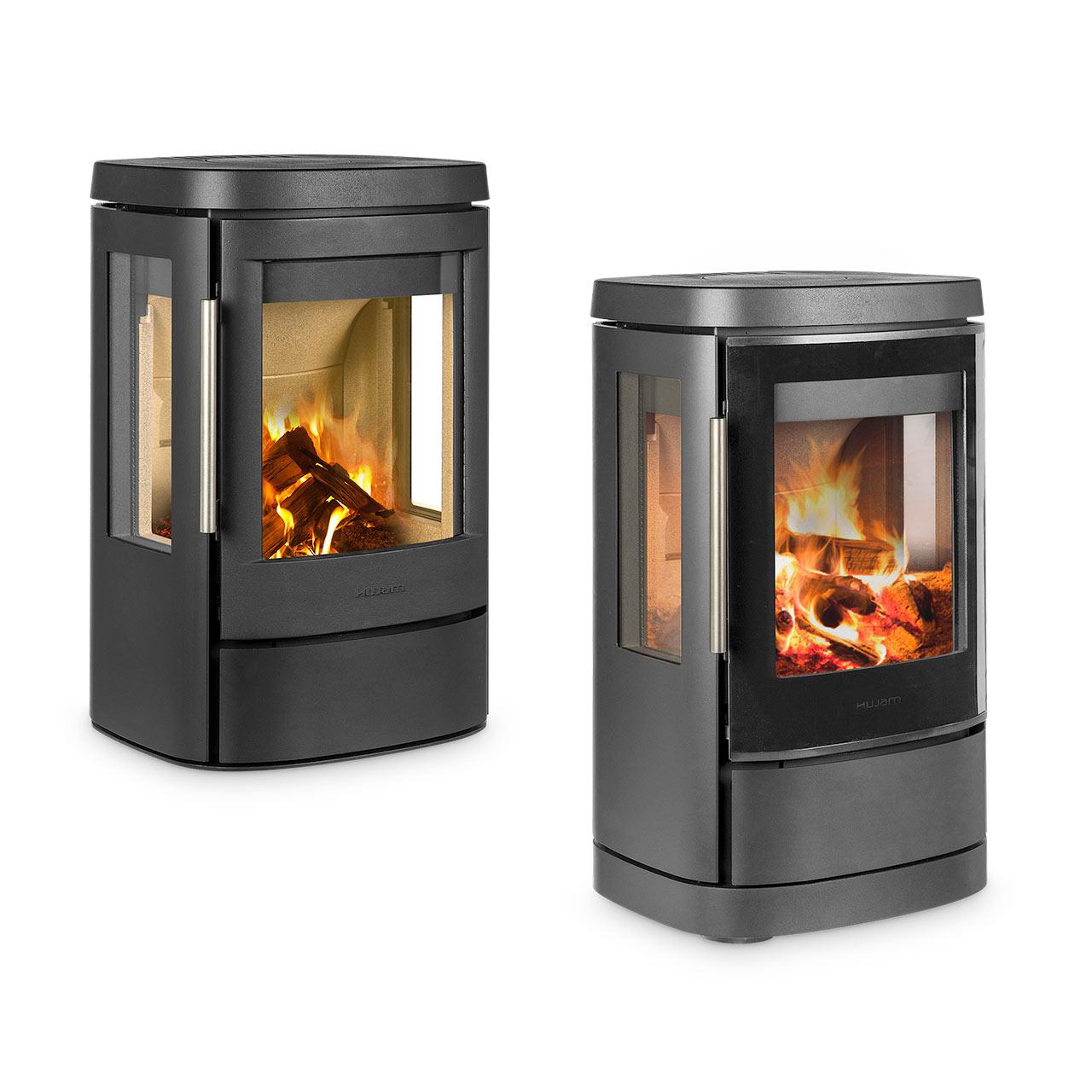 Kaminofen HWAM 4510 Autopilot mit Seitenglas 4,9 kW - Ausführung: HWAM 4510c, Korpus Grau