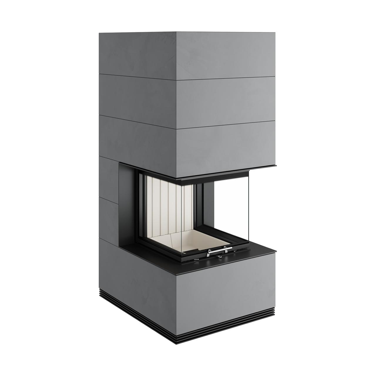 Kaminbausatz Spartherm SIM Arte U-50h 9 kW - Verkleidung: 1/3 Beton Fino - Feuerraumauskleidung: Elfenbein