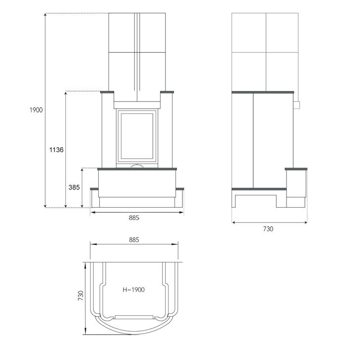 Kaminbausatz Haas und Sohn Roma II mit 7 kW
