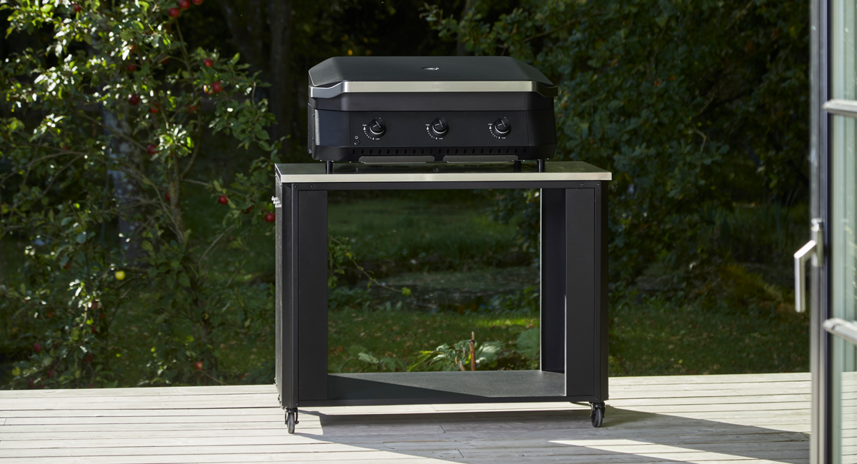 Cozze Plancha G-800 Bundle inkl. offenes Modul 115 cm mit Edelstahlplatte