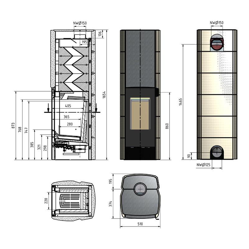 Speicherofen Tonwerk T-LINE Hoch