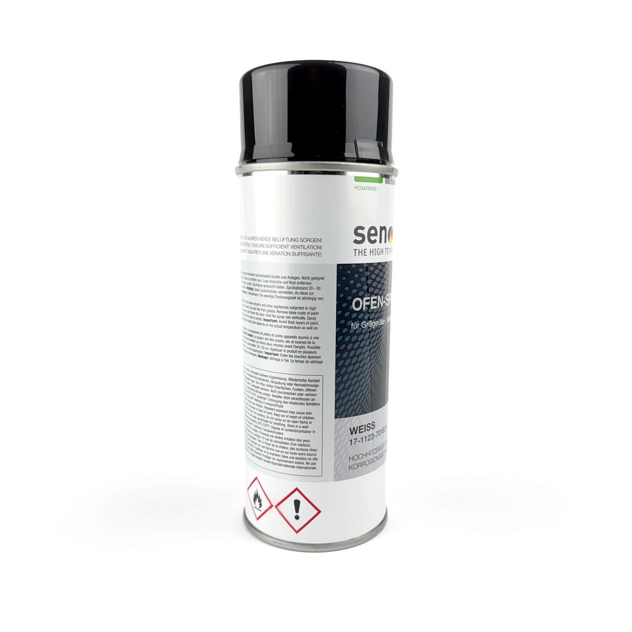 Senotherm Ofenspray Weiß hitzebeständiger Ofen, Lack Farbe Spray
