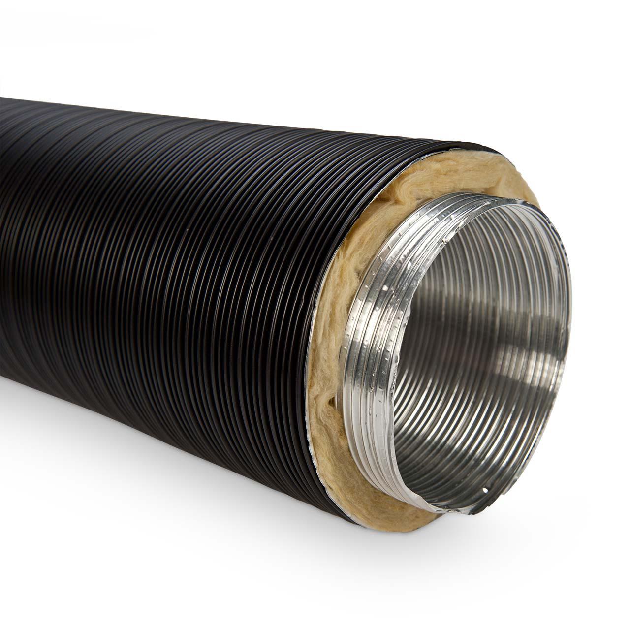 CB-Tec Aluflexrohr isoliert Schwarz 75cm - Durchmesser: 150mm