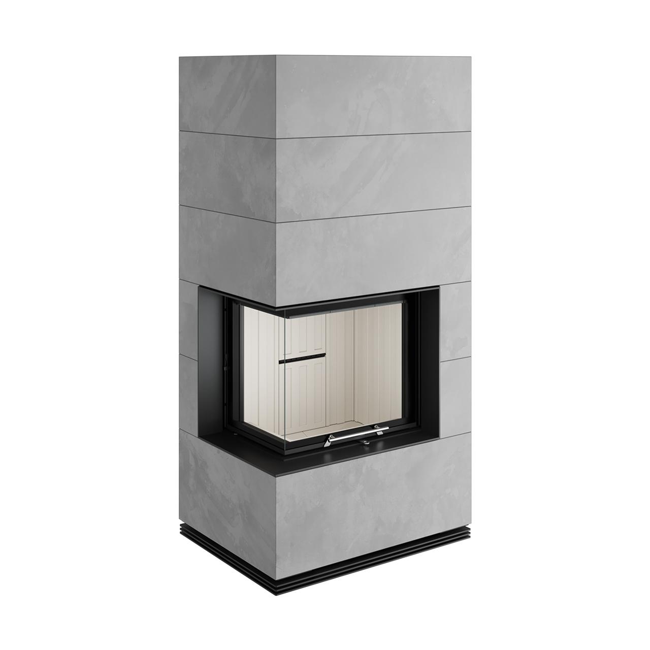 Kaminbausatz Spartherm SIM Varia 2L-55h 7 kW - Verkleidung: 1/3 Beton Fino - Feuerraumauskleidung: Elfenbein