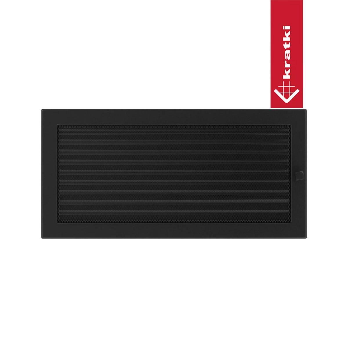 Kratki Warmluftgitter rechteckig - Größe: 22 x 45 cm - Farbe: schwarz