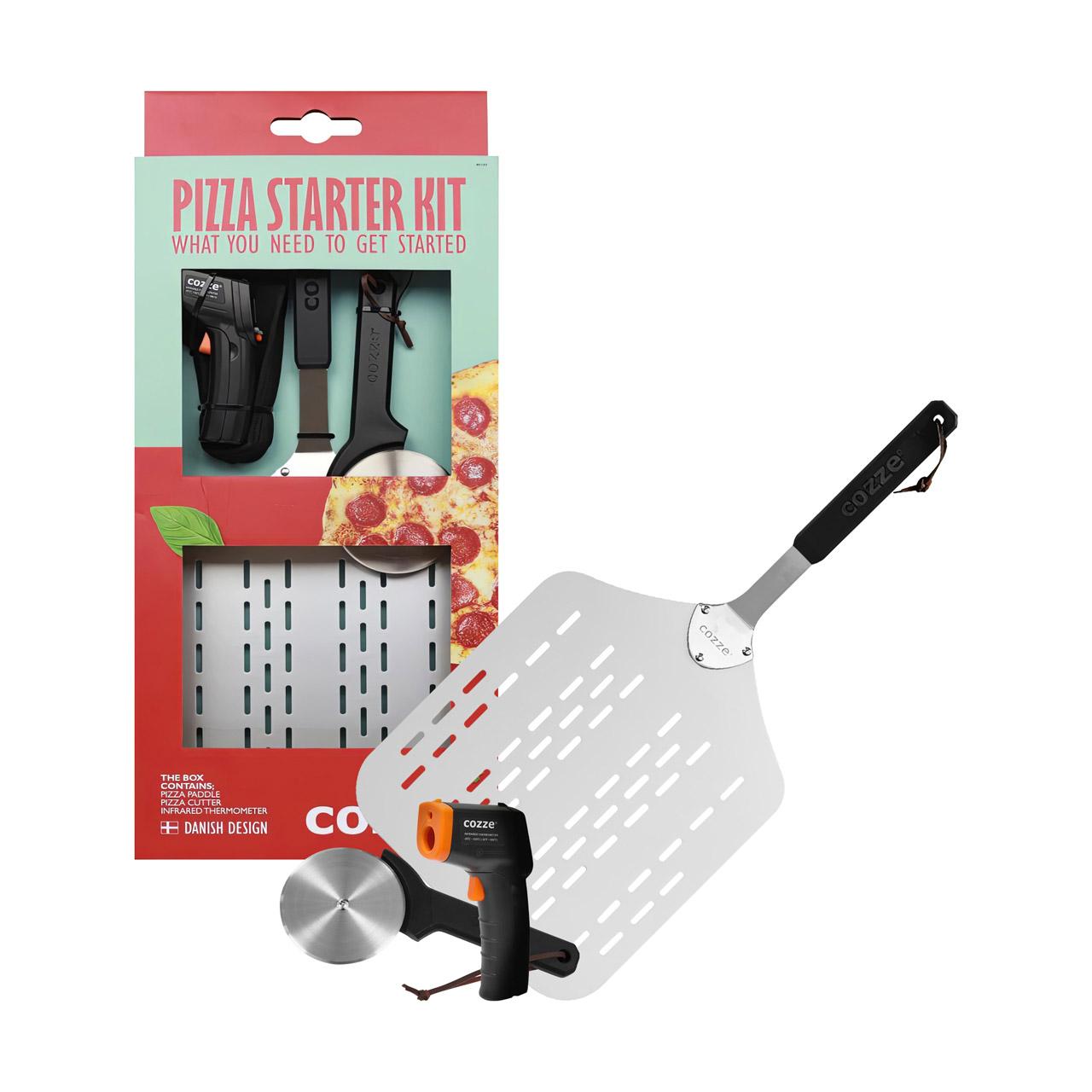 Pizza Starter Kit - Pizzaschaufel, Thermometer & Pizzaschneider