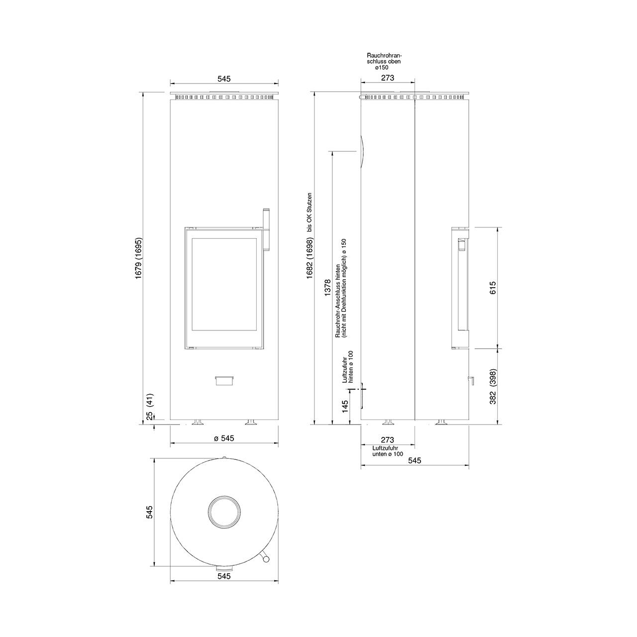 Speicherofen Cera Design Rondotherm XL mit 7 kW - Ausführung: Schwarz