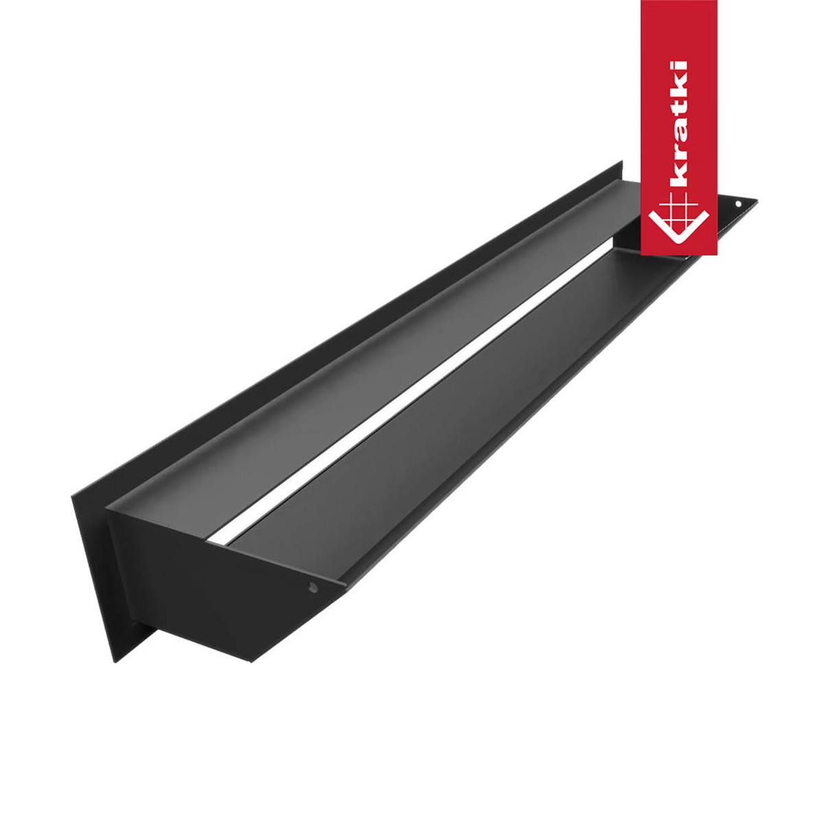 Kratki Luftleiste - Größe: 9 x 60 cm - Farbe: schwarz - Ausführung: slim (geringere Einbautiefe)
