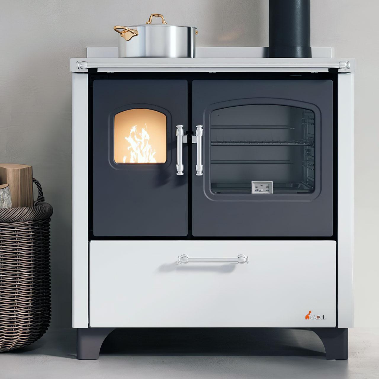 Holzherd Cadel Smart 80 7,5 kW - Ausführung: Stahl/Weiß