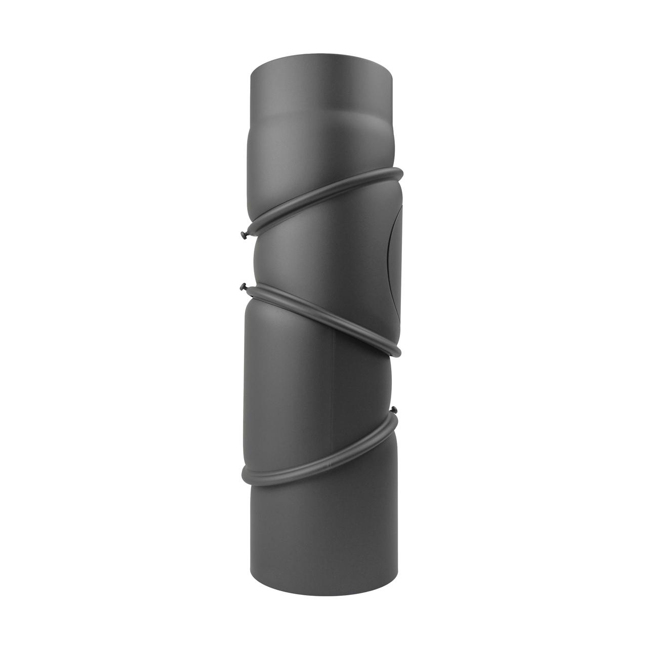 Ofenrohr Multibogen verstellbar mit Tür DN 120 mm 3 x 45° Gussgrau