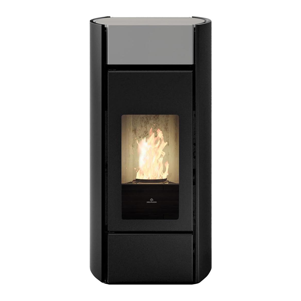 Pelletofen wasserführend Edilkamin Myrna H 15 Evo 14,9 kW - Keramik: Hellgrau