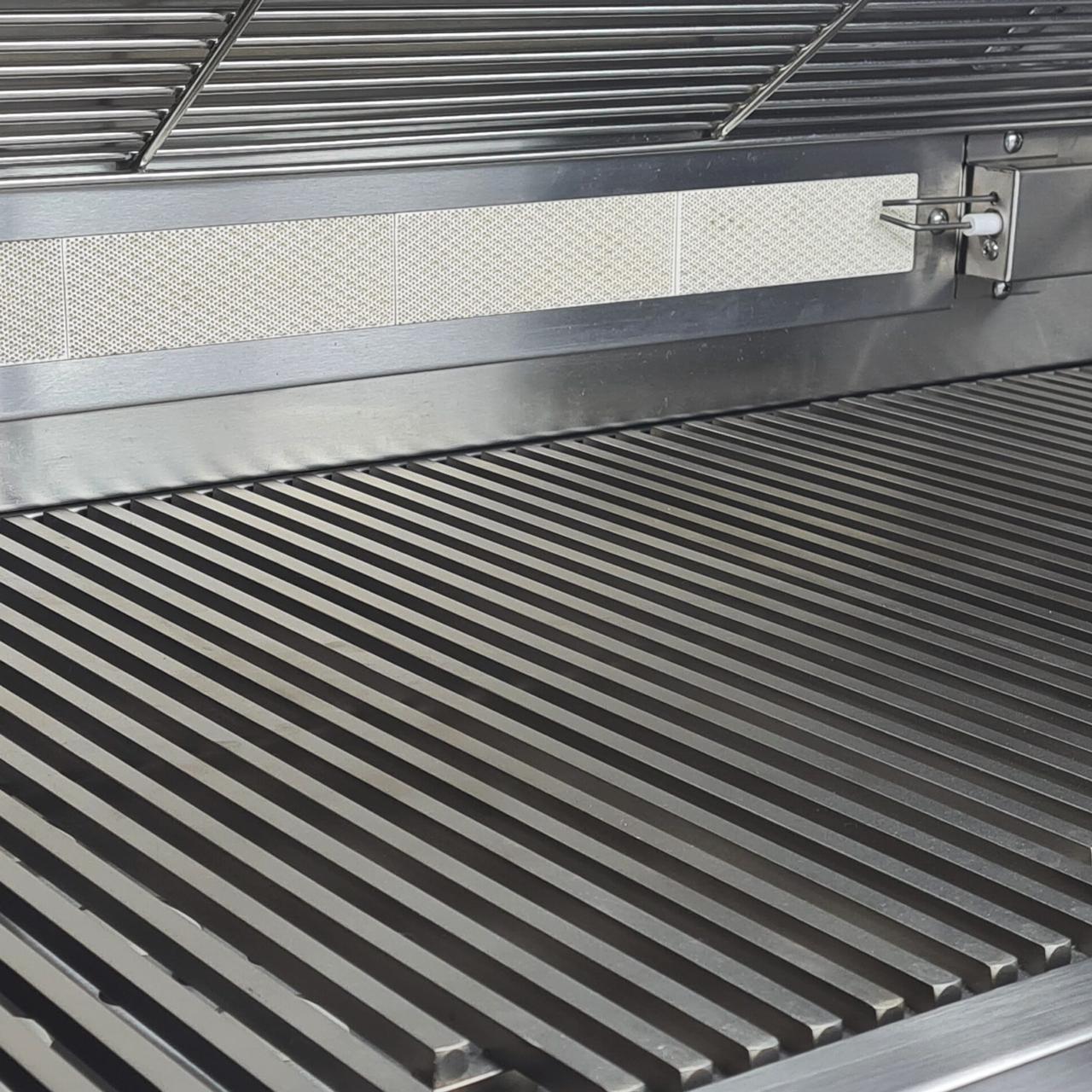 Gasgrill Einbaugrillaufsatz vivandio fyre X - Ausführung: IR Gen2 (1x IR + 3x Edelstahlguss) - Konfiguration: 2x Keramik Rest V4A
