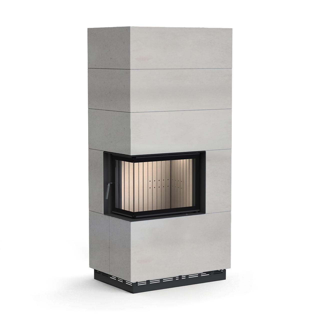 Kaminbausatz Brunner wasserführend BSK 12.1 Kamin-Kessel Eck 42/57/30 links, Drehtür 8 kW - Kessel-Ausführung: Glaskeramik beschichtet (GKB), EOS-vorbereitet