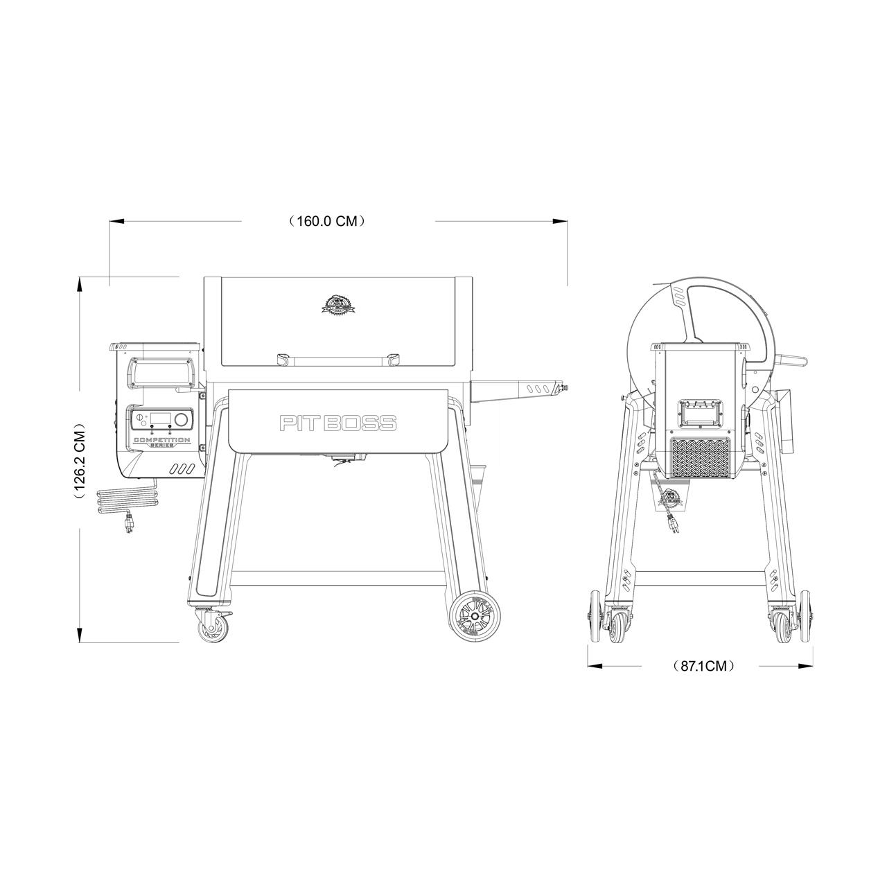 Pelletgrill Pit Boss Competition Series 1600, Wi-Fi® & Bluetooth® Pelletsmoker & Grill