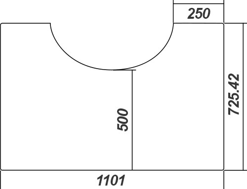 Glas Vorlegeplatte 1101x725 mm