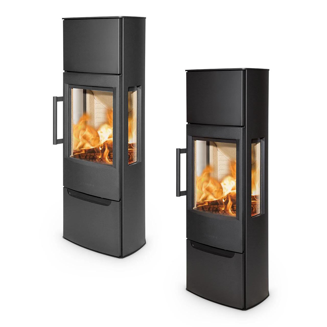 Kaminofen Wiking Miro 5 Stahl DIBt-geprüft 4,9 kW - Korpus: Grau - Rauchabgang: Hinten