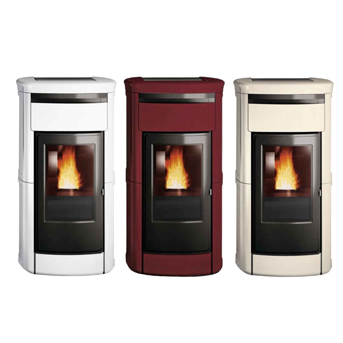 Pelletofen Edilkamin Kira2 Evo 12,6 kW - Ausführung: Keramik Bordeaux