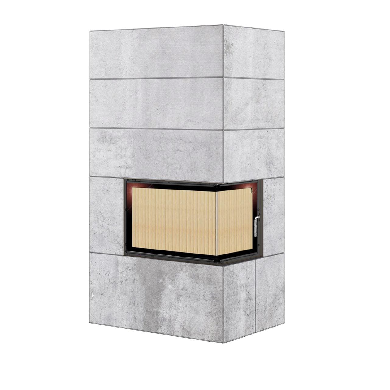 Kaminbausatz wasserführend Brunner BSK 12 Kamin-Kessel Eck 42/57/30 rechts, Drehtür 8 kW