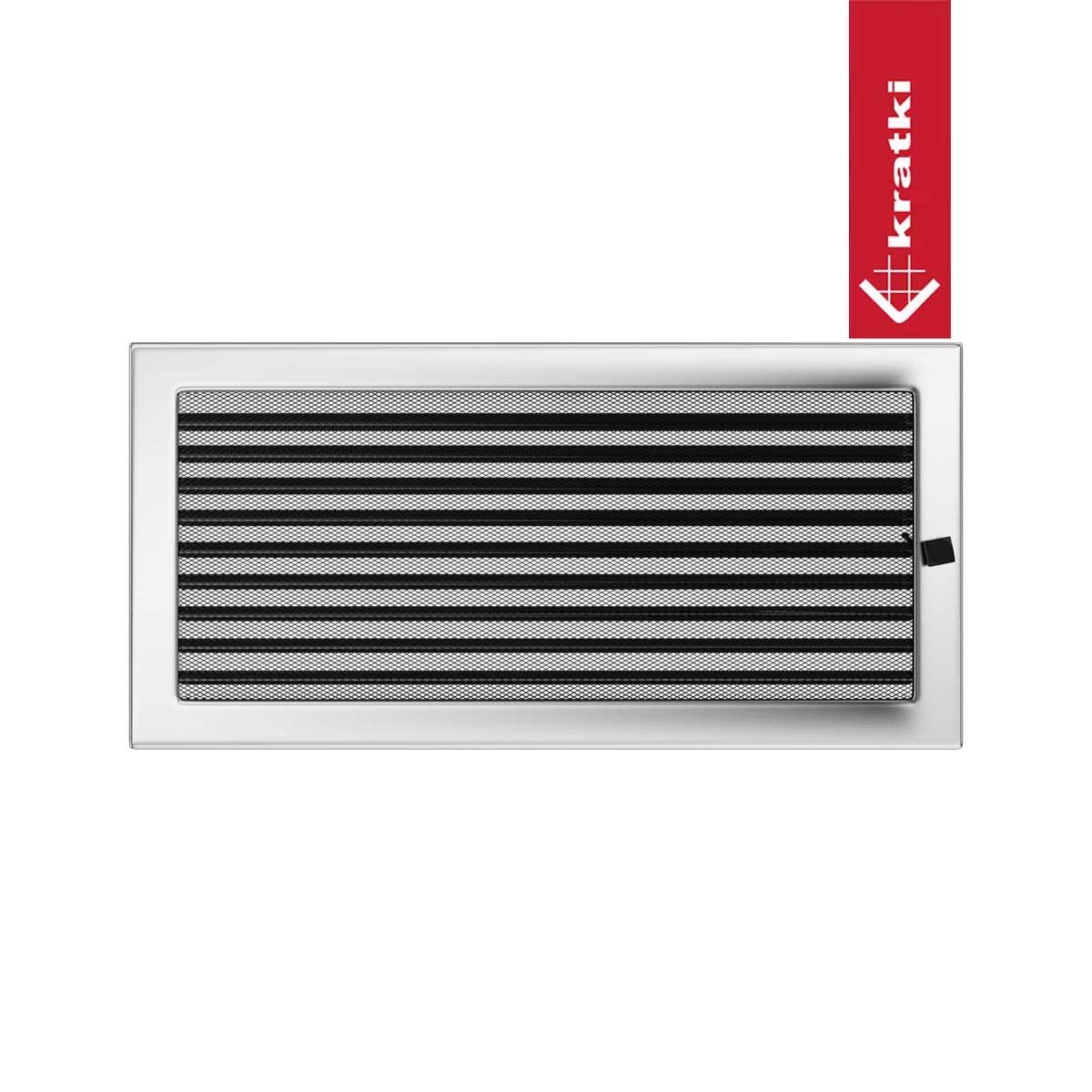 Kratki Warmluftgitter rechteckig - Größe: 22 x 45 cm - Farbe: vernickelt
