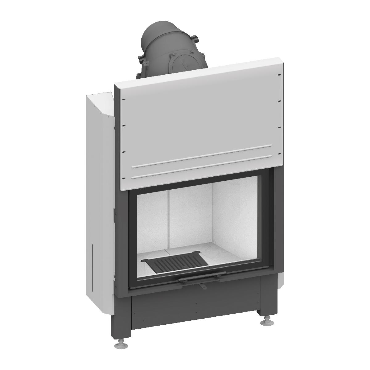 Kamineinsatz Schmid Lina 67 h mit 9 kW - Türhöhe: 57 cm - Brennraumauskleidung: Schamotte Weiß - modulares Blendrahmensystem: nein