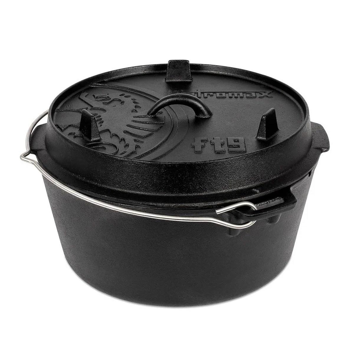 Petromax Feuertopf ft9 Set inkl. Deckelheber, Schaber & Pflegepaste - Dutch Oven: mit planem Boden