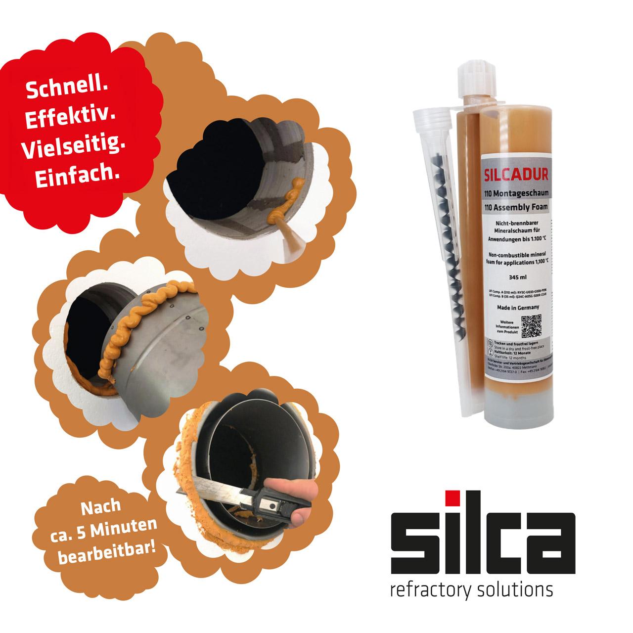 Silca Silcadur 110 Montageschaum 345 ml hitzebeständig bis 1100 Grad