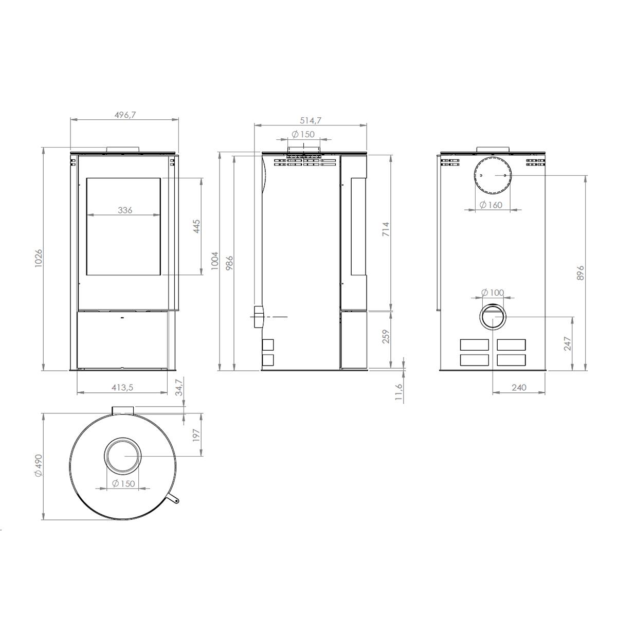 Kaminofen Fireplace Elite Angerona Glas 5 kW