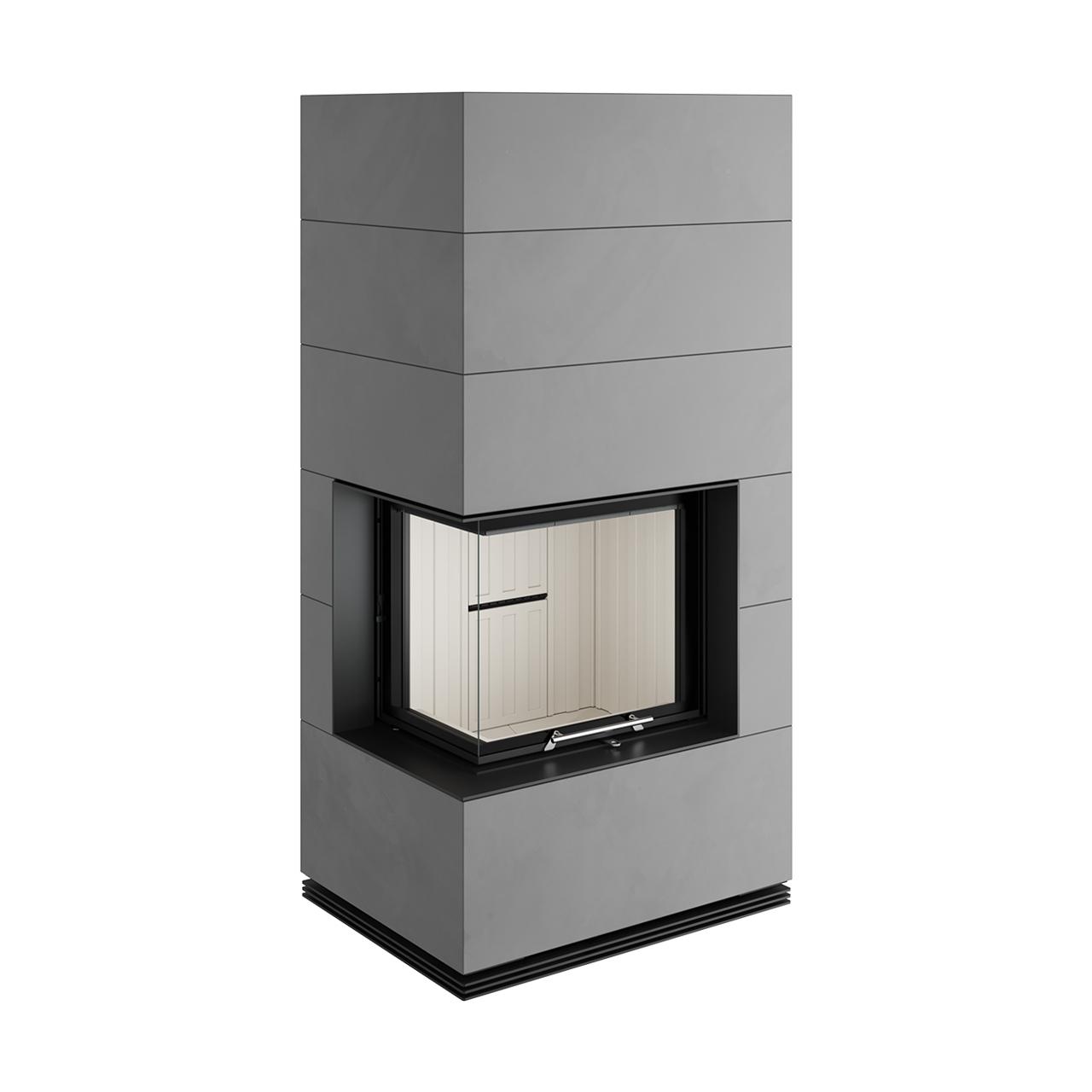 Kaminbausatz Spartherm SIM Varia 2L-55h 7 kW - Verkleidung: 1/3 Beton Fino - Feuerraumauskleidung: Elfenbein - Verbrennungsluft: raumluftunabhängig (RLU)