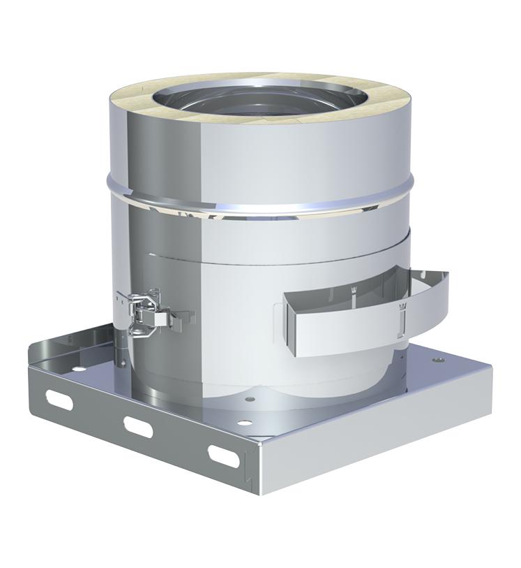 Jeremias DW-FU Grundplatte mit herausnehmbarem Rußtopf - für Schornstein-Innendurchmesser: 80mm