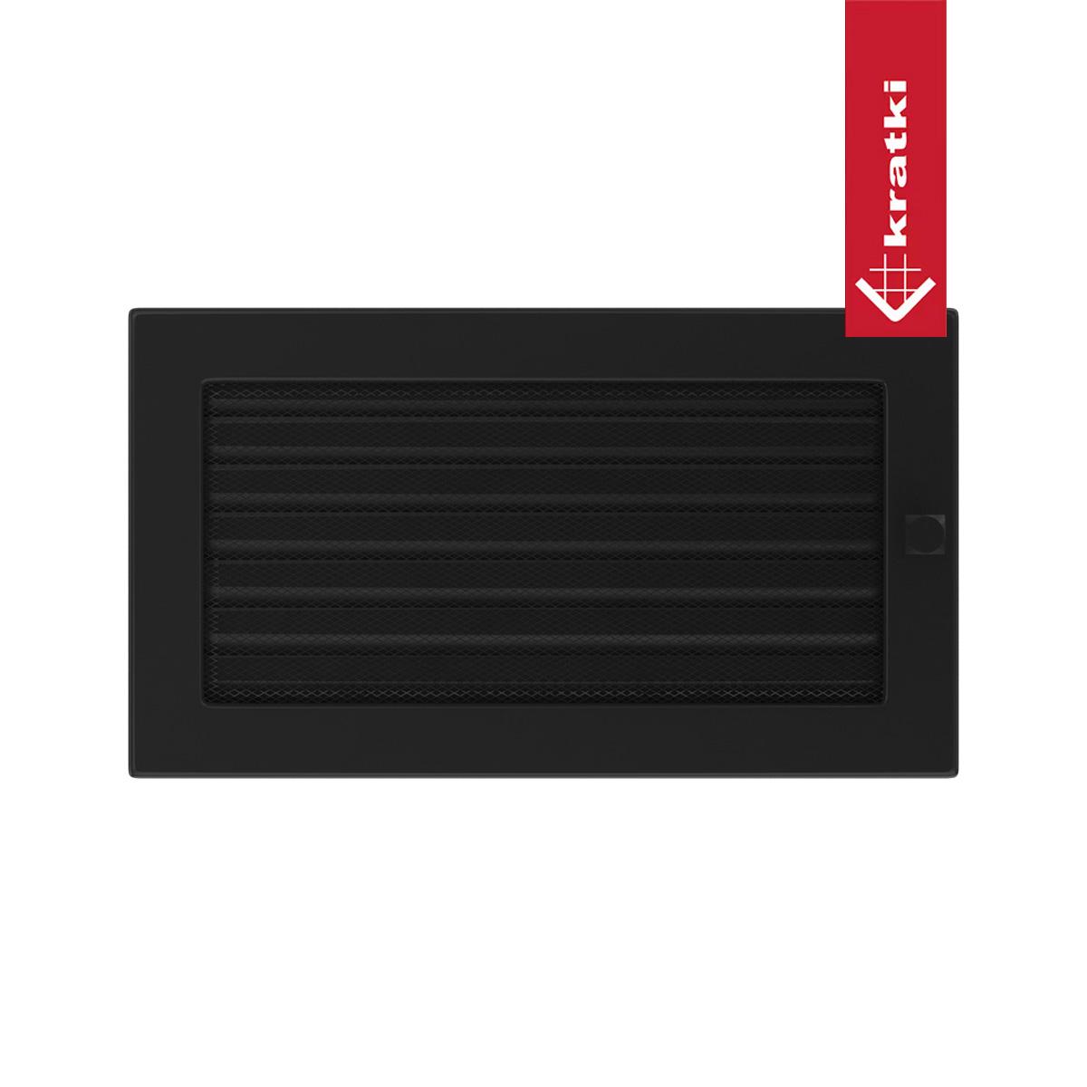 Kratki Warmluftgitter rechteckig - Größe: 17 x 30 cm - Farbe: schwarz