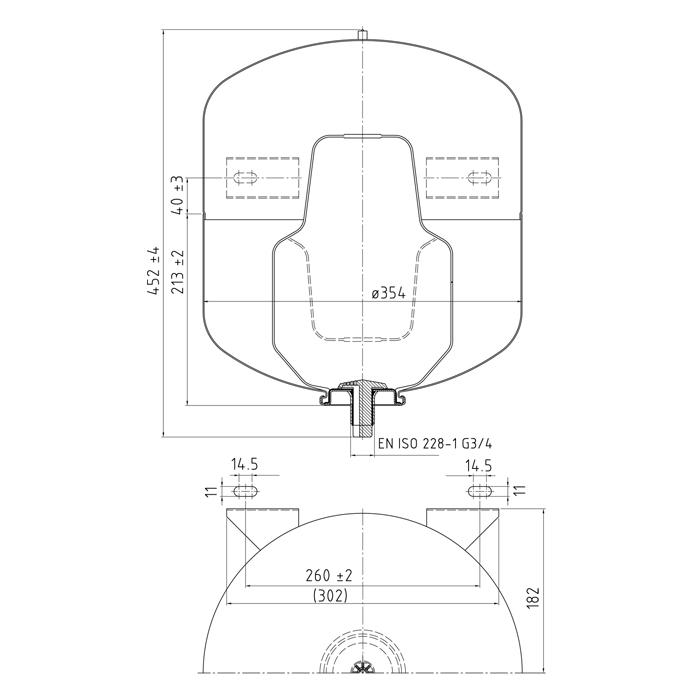 Ausdehnungsgefäß AA-Kaminwelt Reflex DD Trinkwasser Membran 33 l
